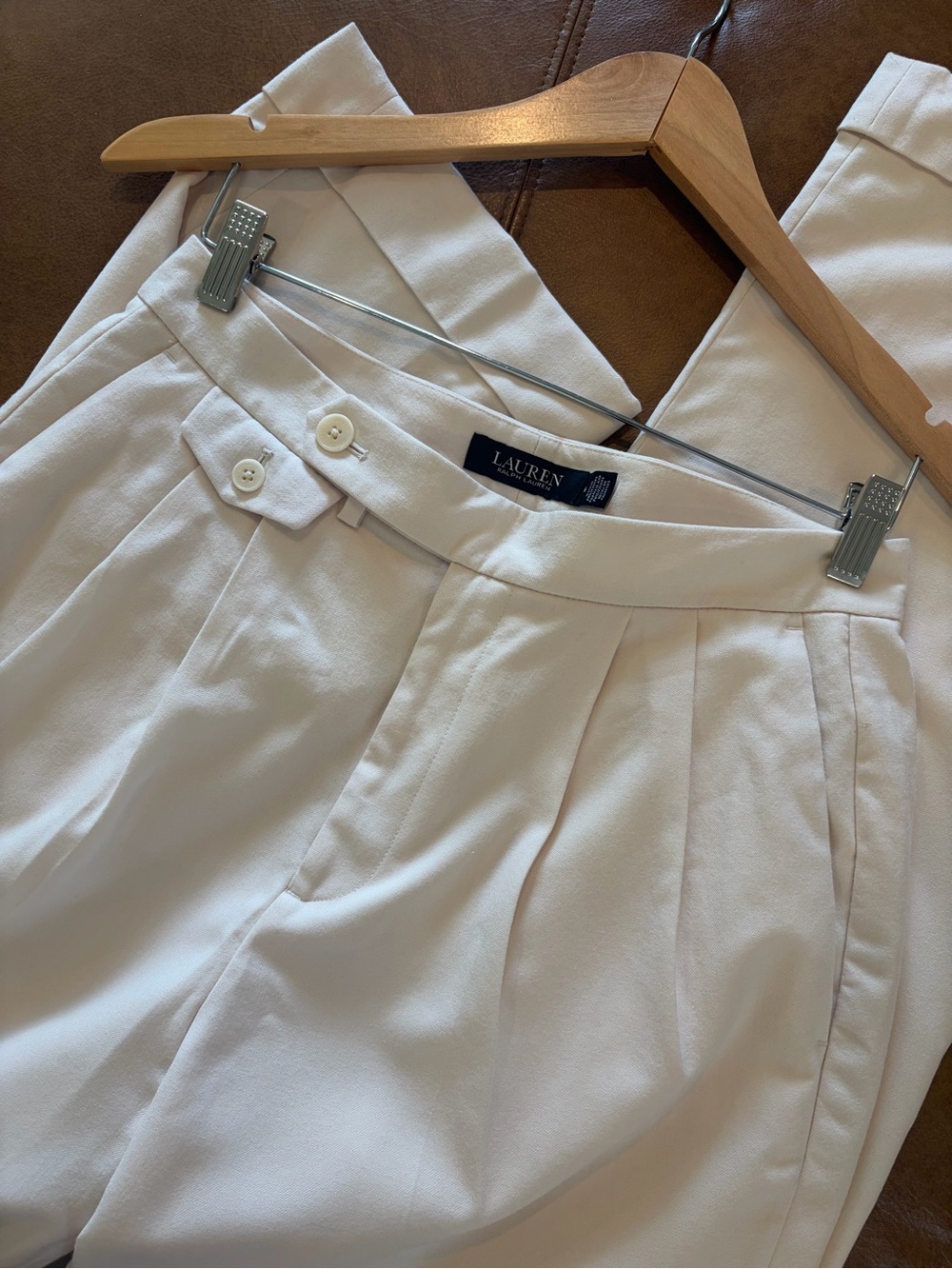 Lauren Ralph Lauren Pleated Wool Twill Straight Leg Pants Size 6